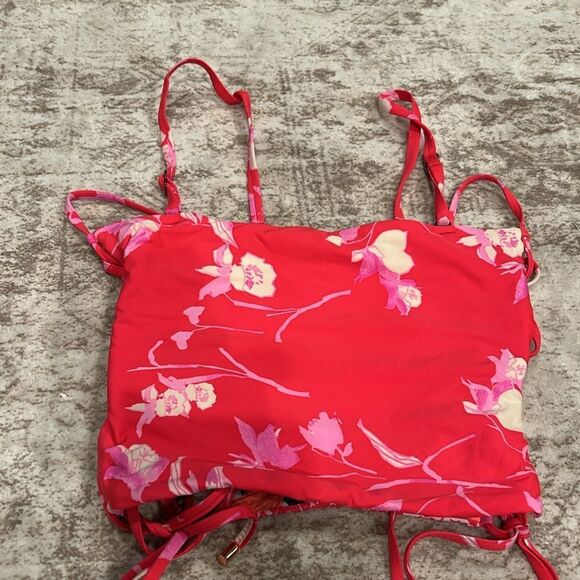 Maaji Fairy Cupid Floral Bandeau Swim Top reversible! Size small - Picture 4 of 9